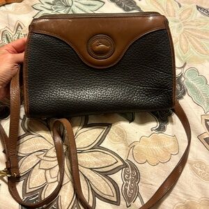 Vintage 80s Dooney & Bourke All Leather Weather Purse Crossbody Bag
